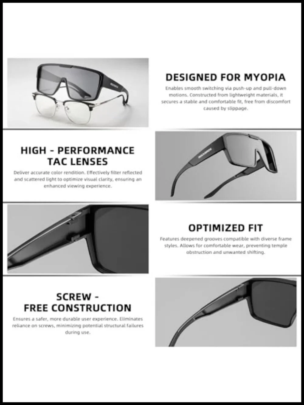 Polarized Over Glasses Sunglasses UV400 Lightweight TAC Lens Cycling